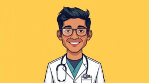 the avater of a surgeon colourful and cartoon like (1)
