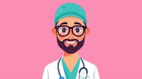 the avater of a surgeon colourful and cartoon like